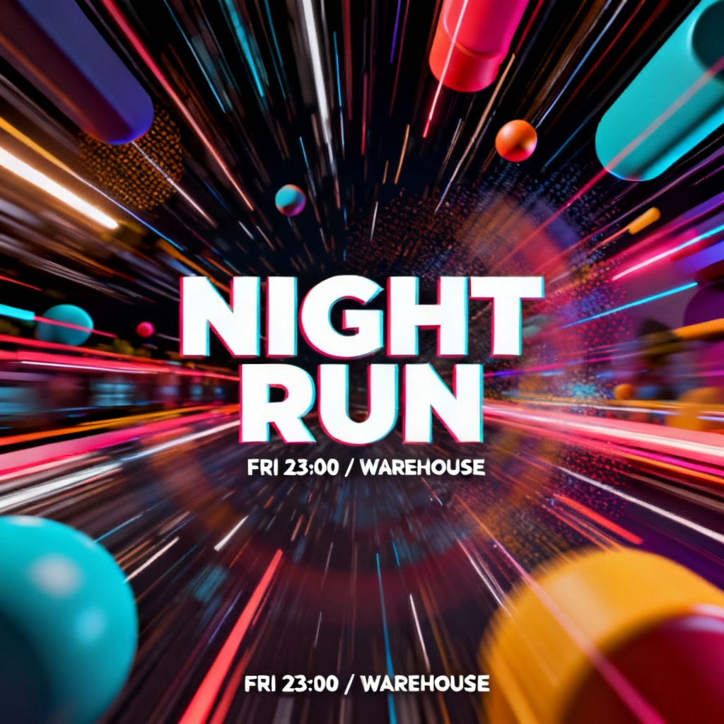 Rave flyer — kinetic motion