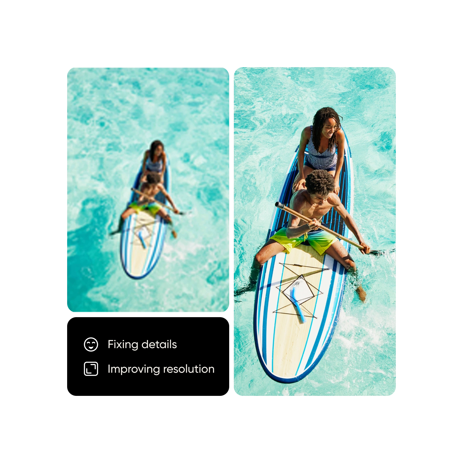 sharpen images to restore old photos