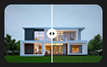 AI-restored pixelated photo