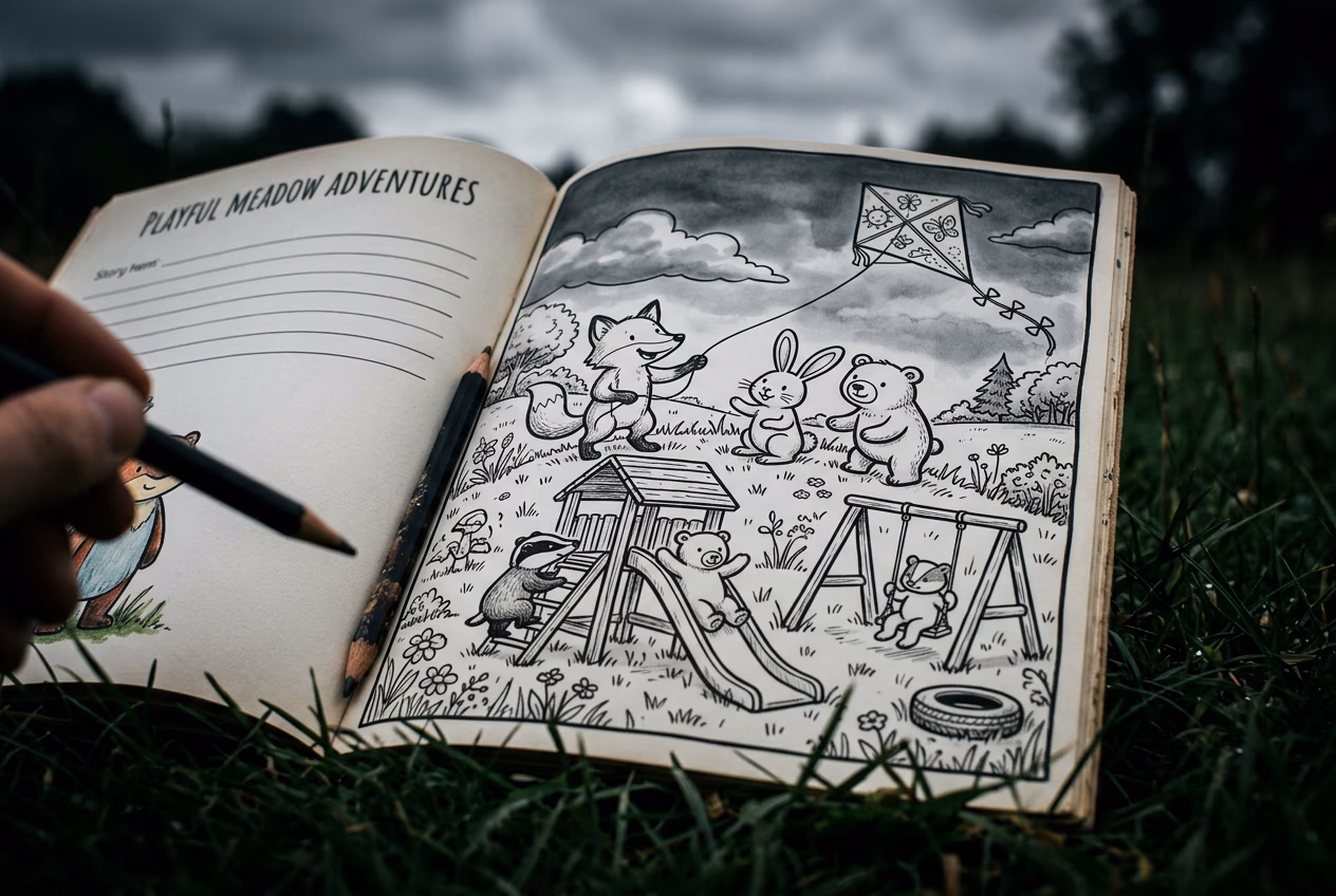 How to design a printable kids coloring book cover with AI preview