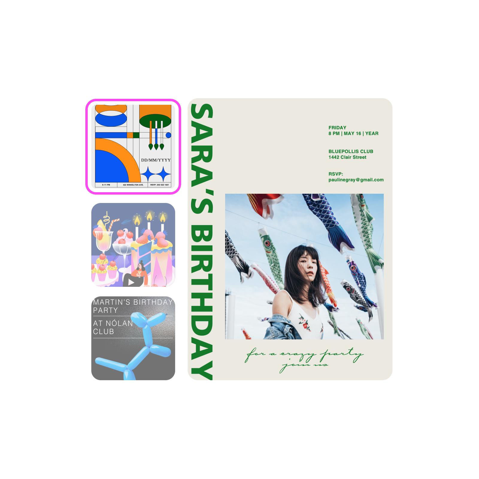 Create standout designs with professional birthday card templates