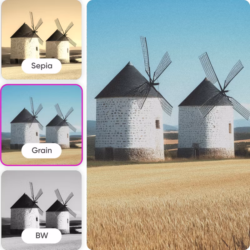 add and preview the vintage filter
