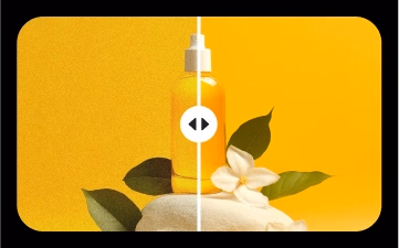 قبل وبعد تقليل الضوضاء بواسطة الذكاء الاصطناعي.