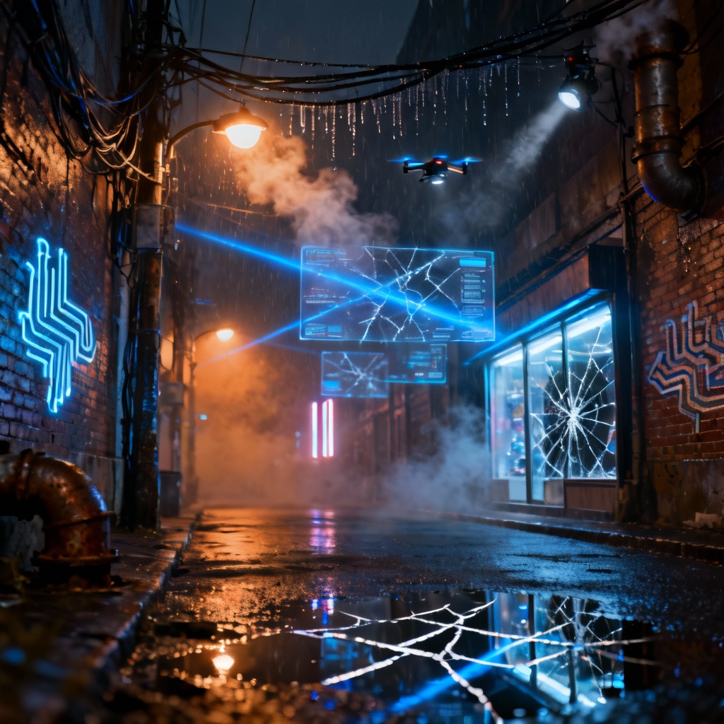 Sci-fi alley — cyber glow