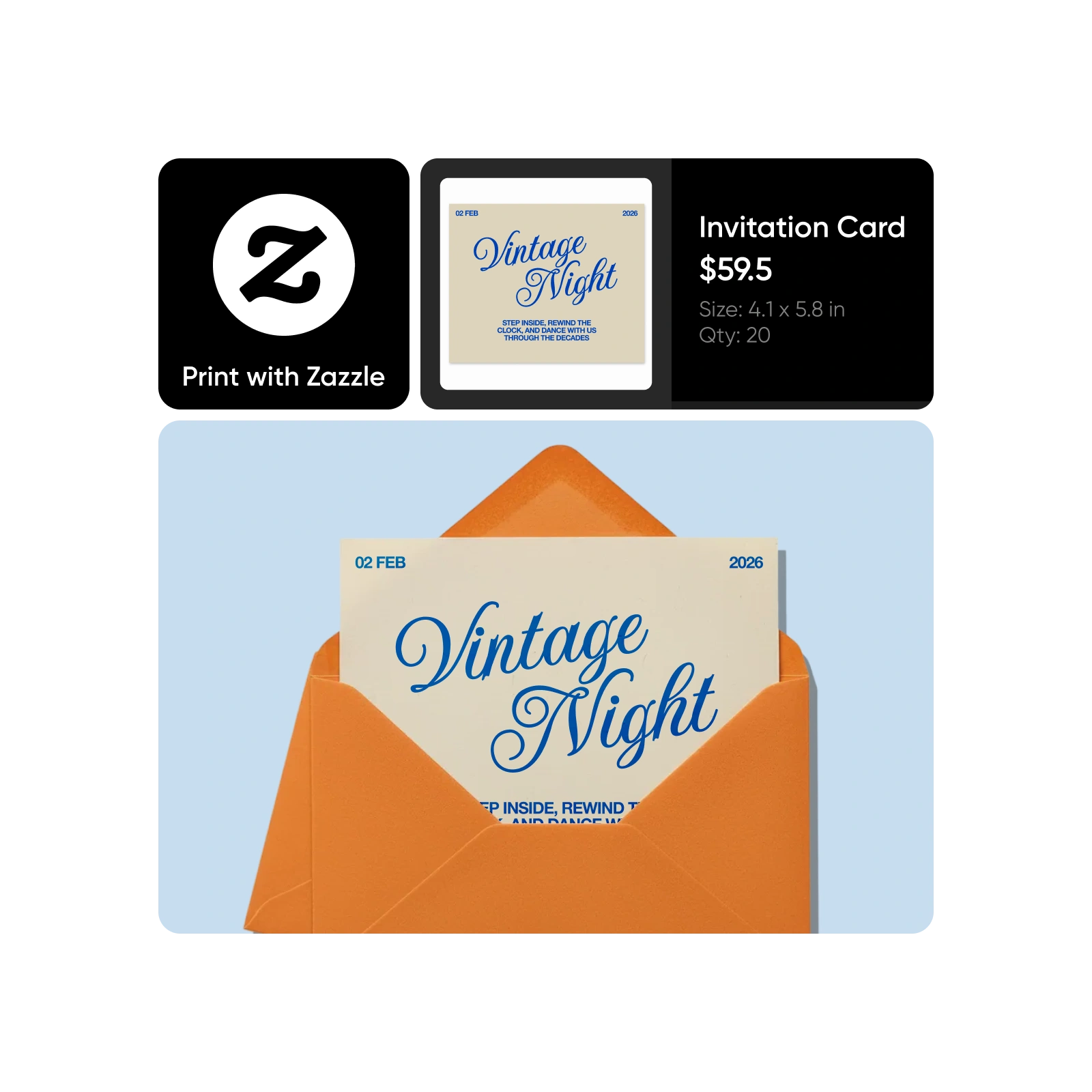 Design invitations and print with zazzle