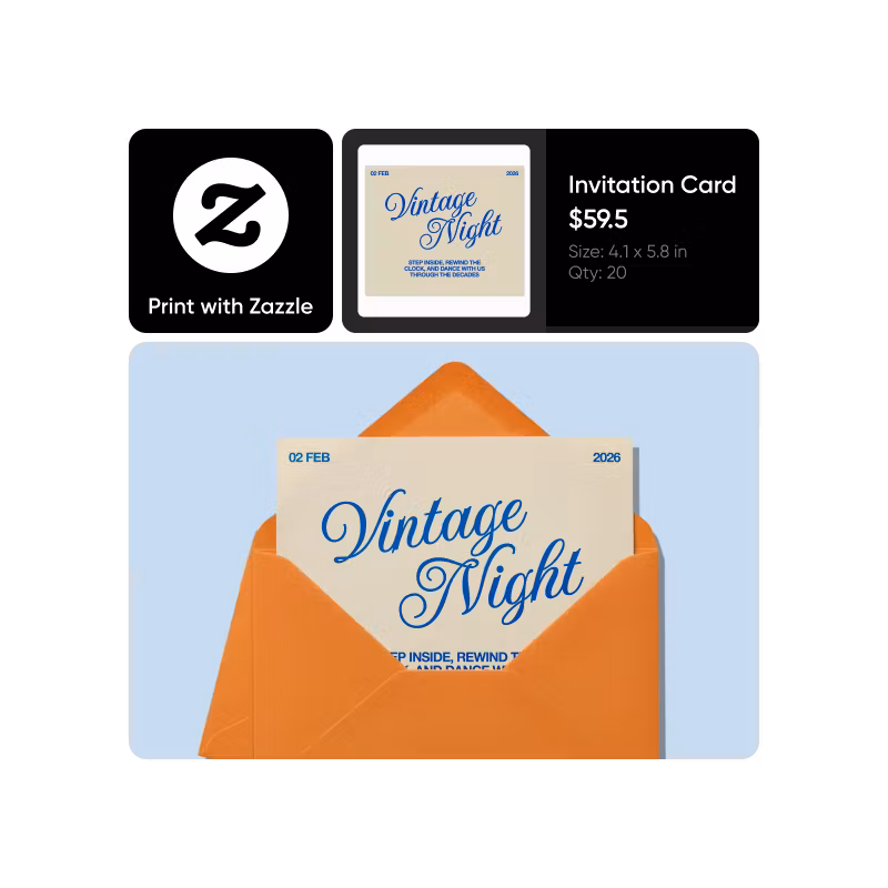 Design invitations and print with zazzle