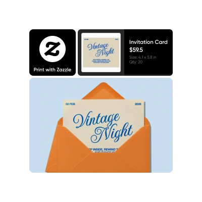 Design invitations and print with zazzle