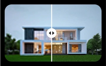 AI-restored pixelated photo