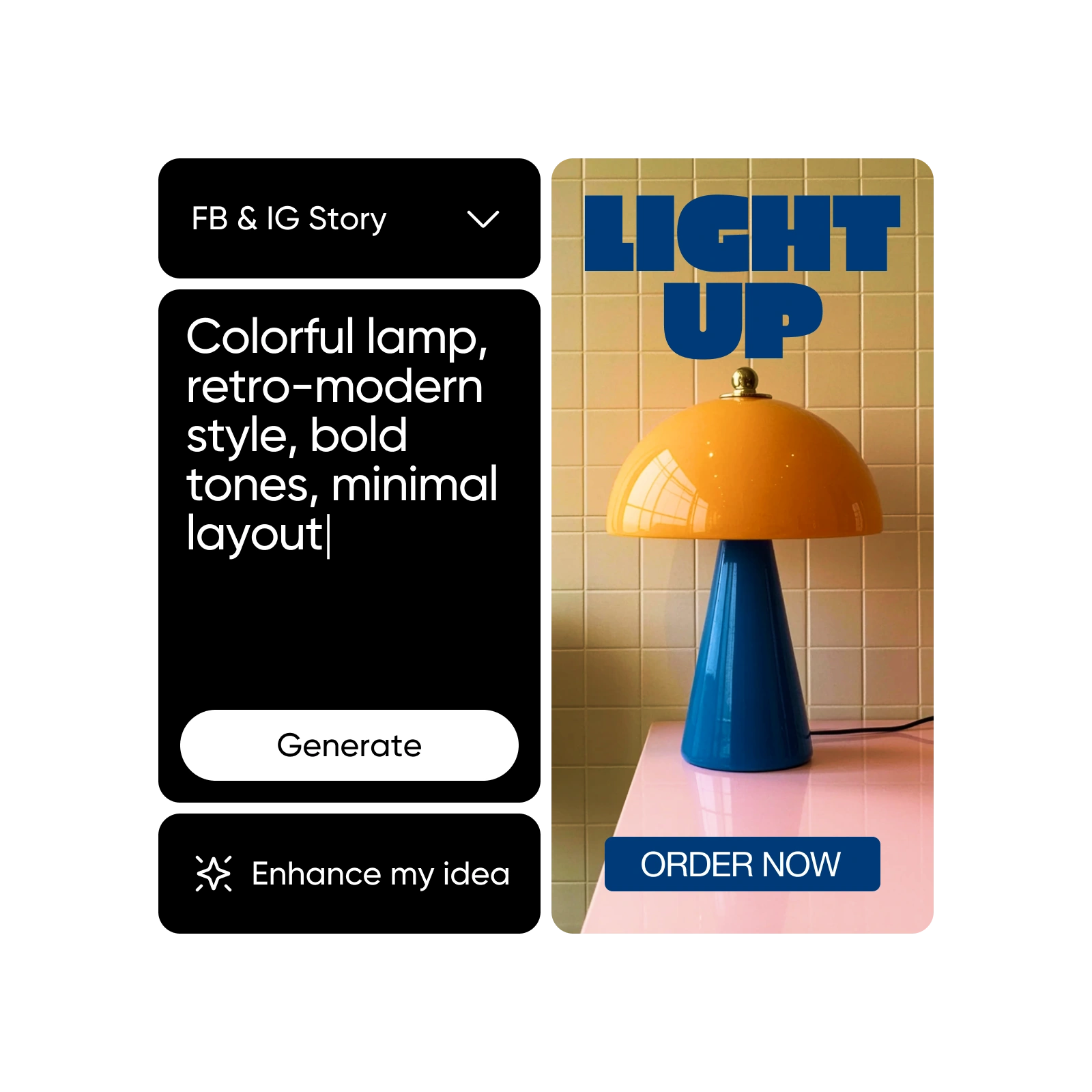 Generate and customize your instagram story template