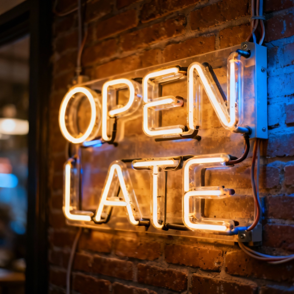 Neon sign — typographic glow