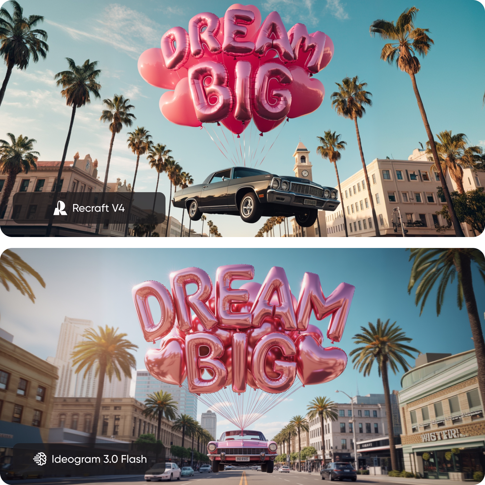 Recraft V4 vs Ideogram 3.0 Flash image quality and typography