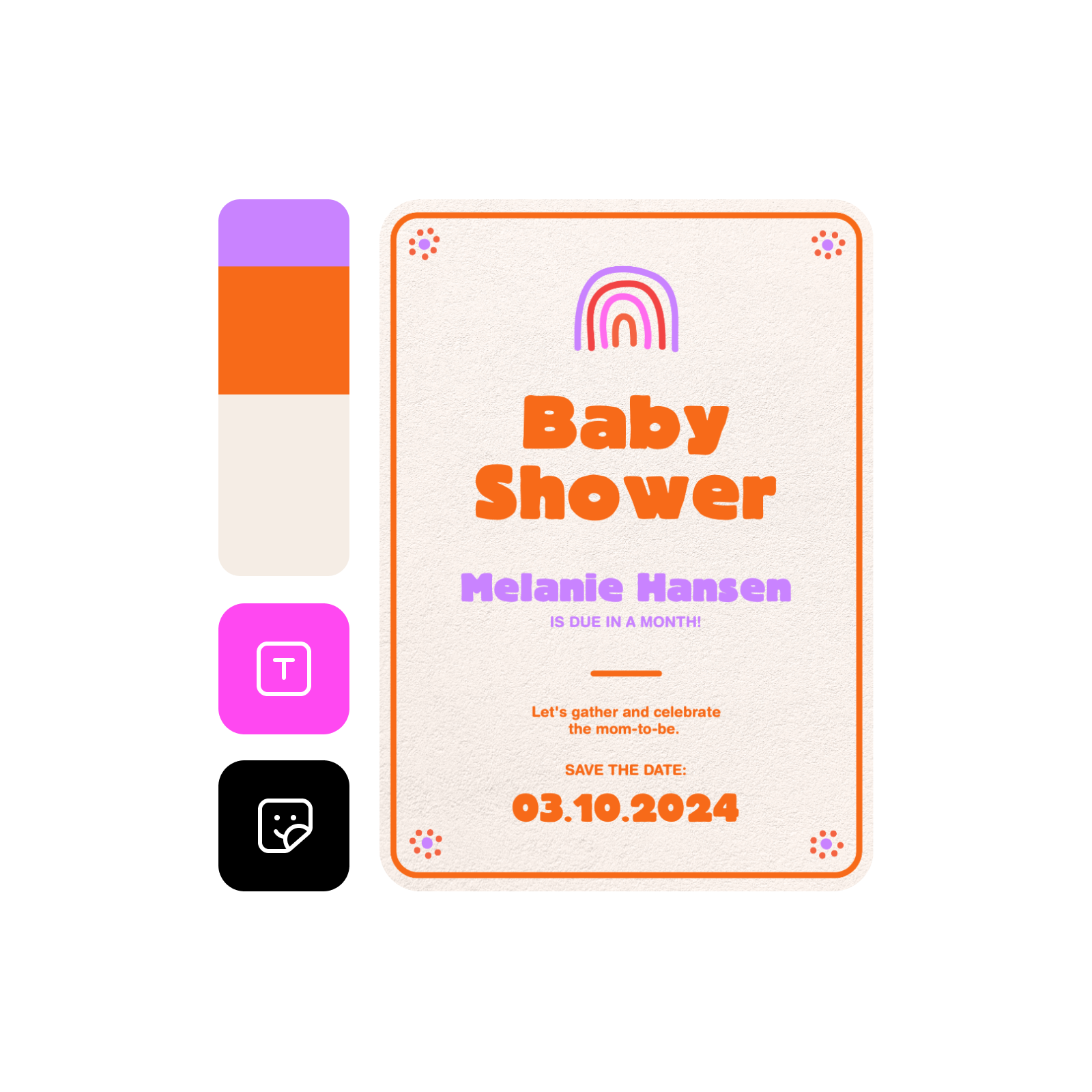 Fully customizable baby shower invitation maker