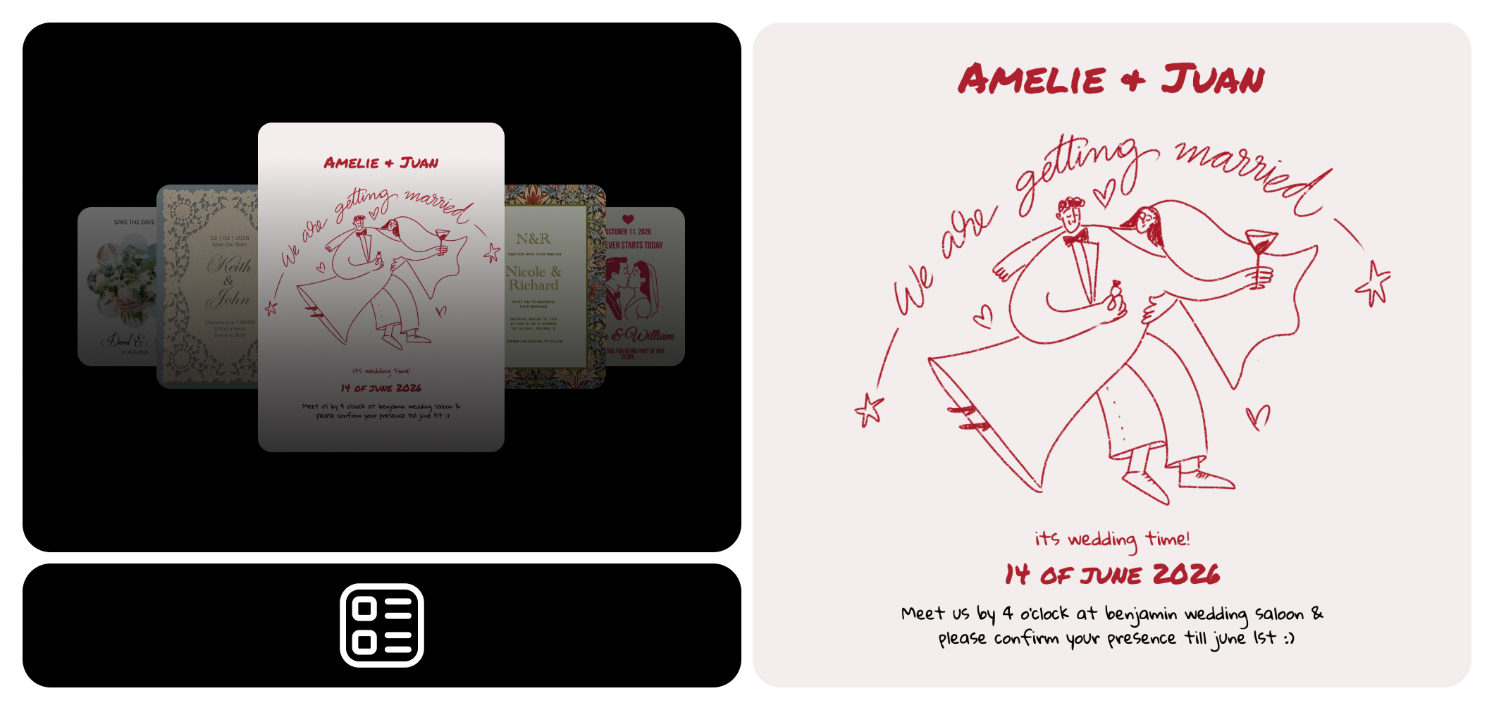 دعوتنامه‌های عروسی