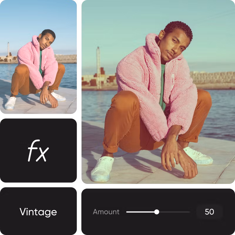 add vintage filter to photos online and free