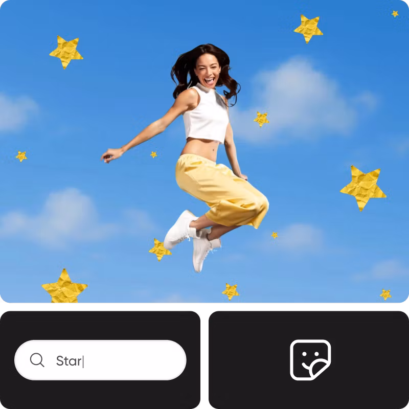 Picsart's pre-designed stickers