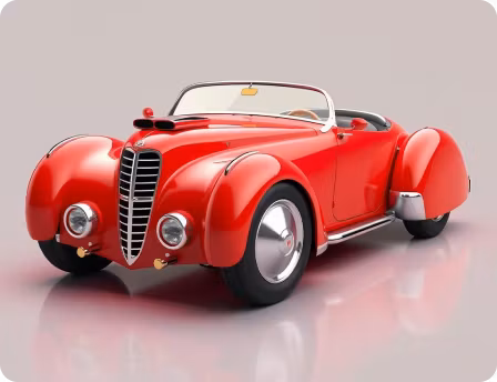 3d red retro car