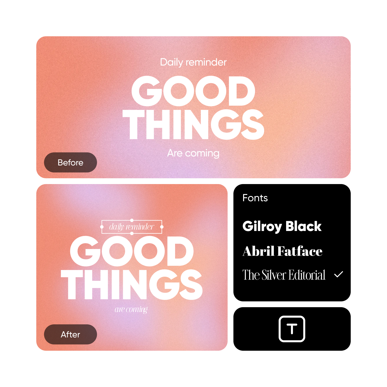 Personalize your wallpapers with fonts