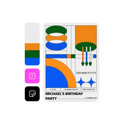 Fully customizable birthday card design tools