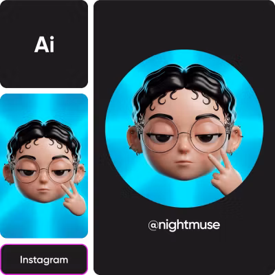 cartoon character for social media