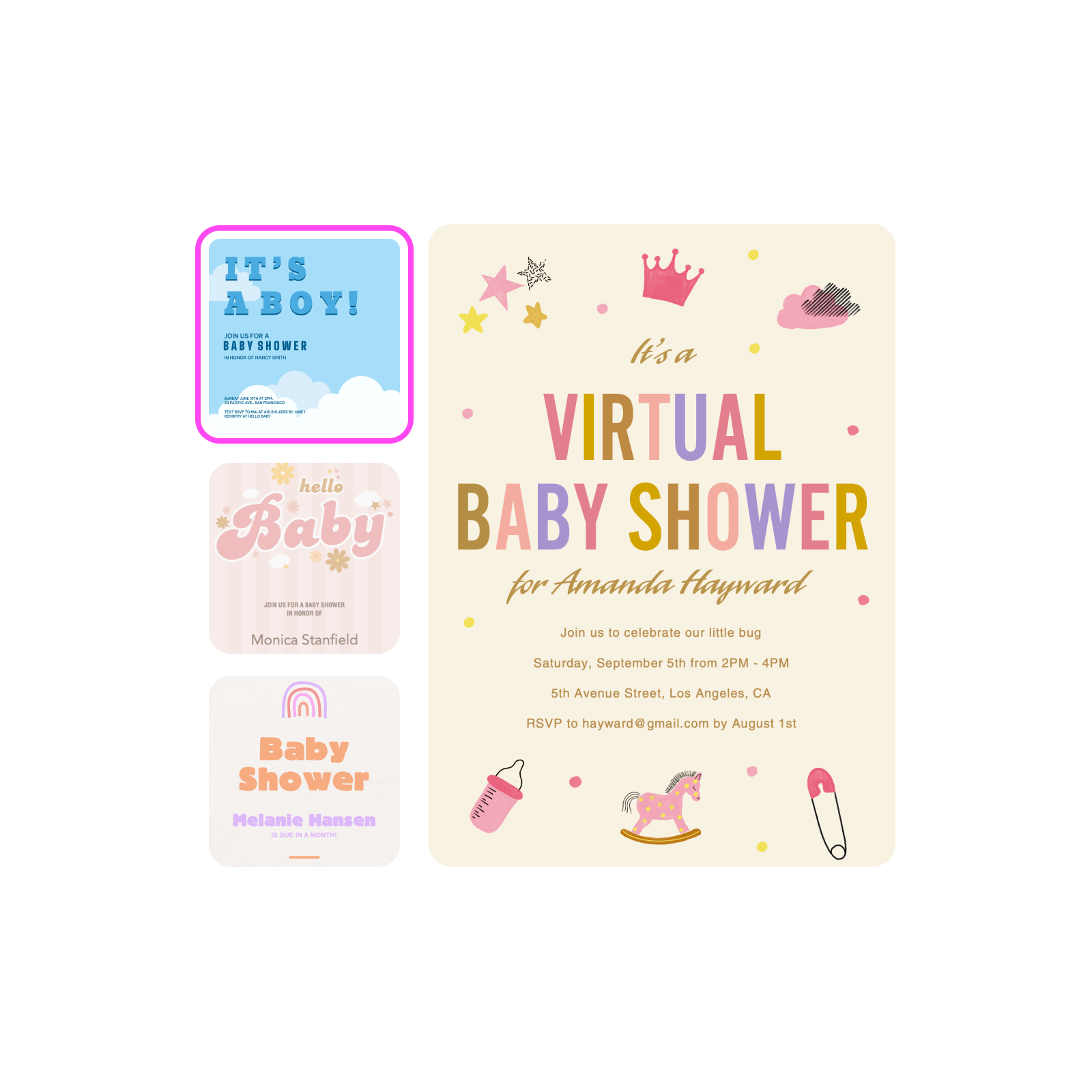 Create invitations with ready-to-use templates