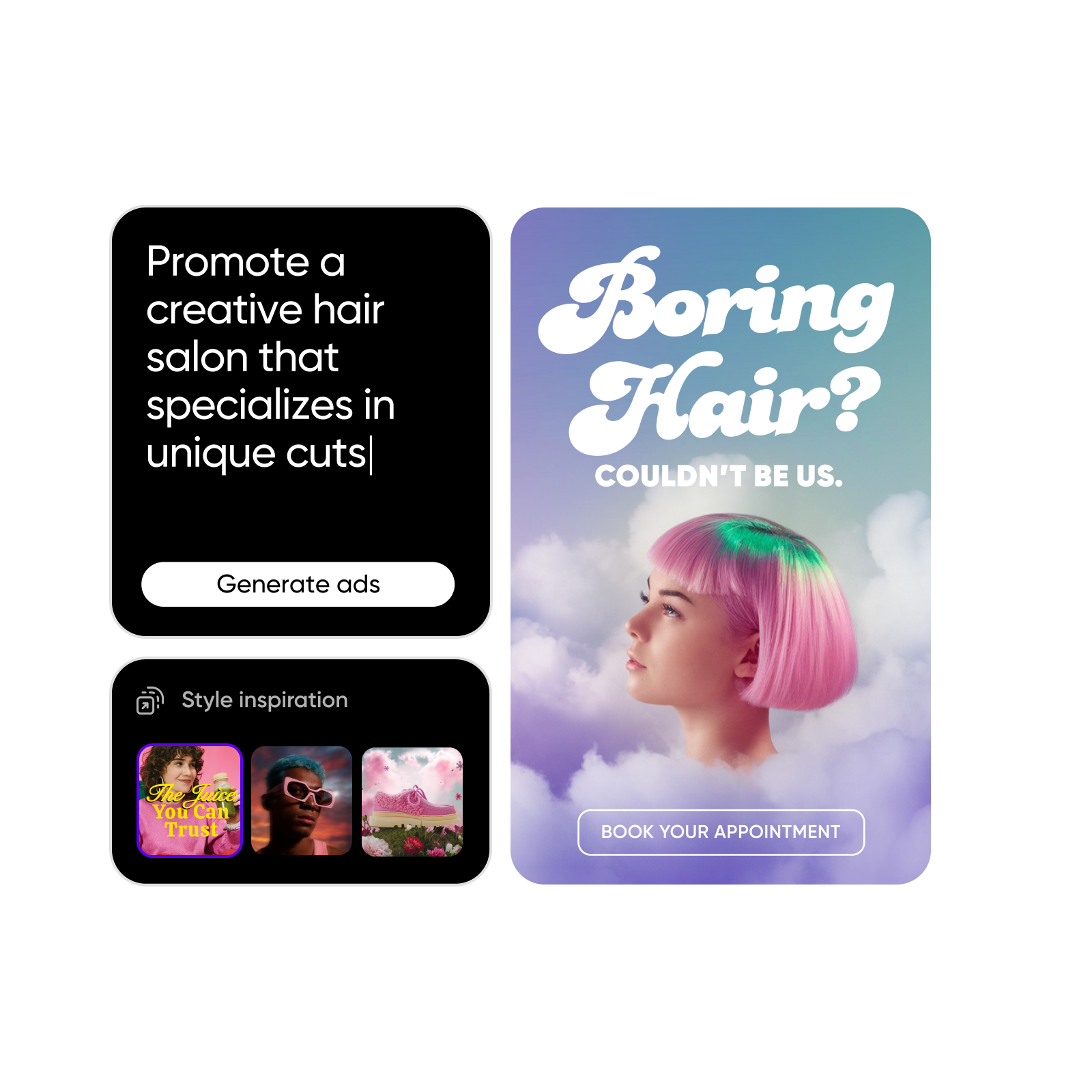 Generate ads instantly