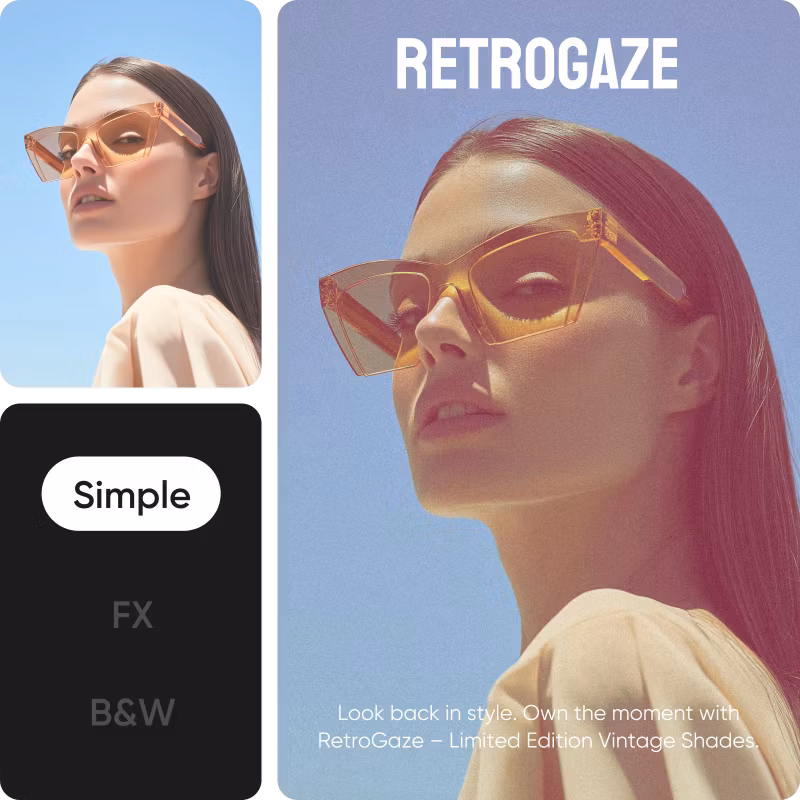 apply vintage filter and make effects adjustments