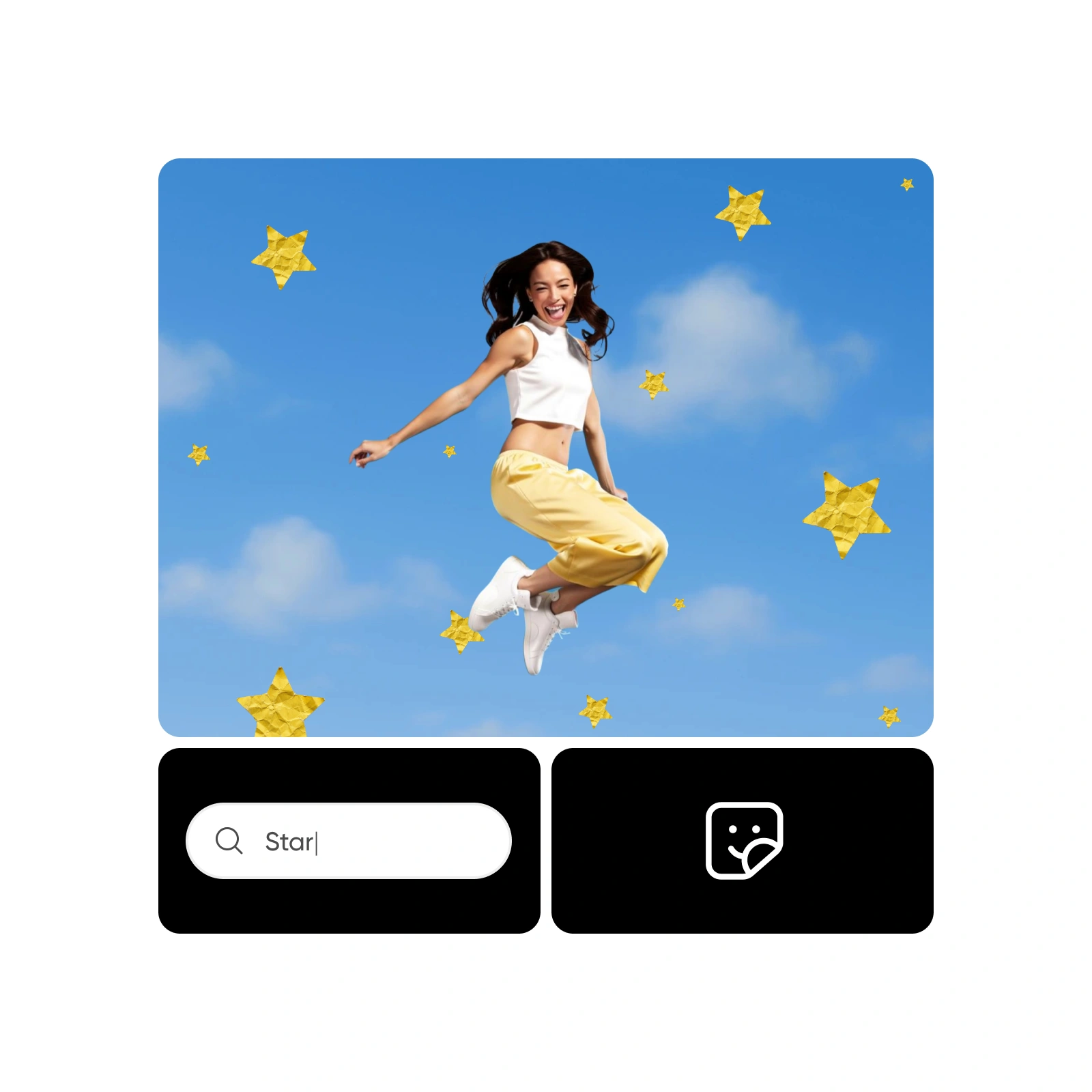 Picsart's pre-designed stickers