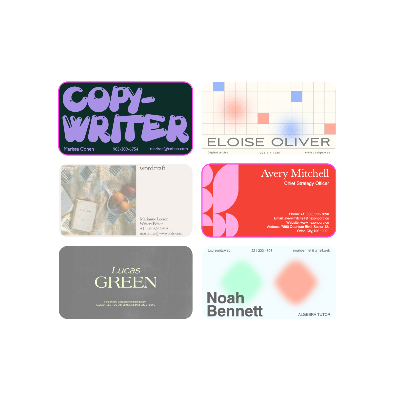 Design professional business cards that stand out