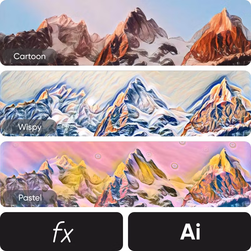 AI powered photo effects and filters
