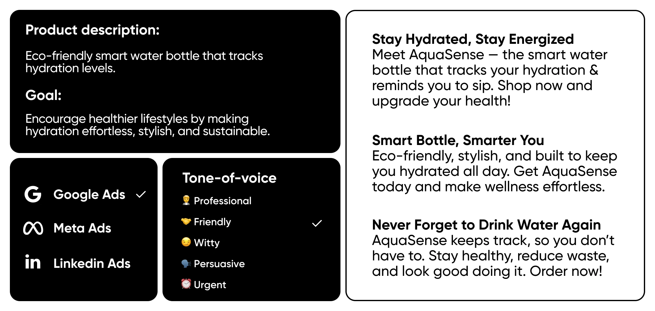 Simple ad copy generation with AI