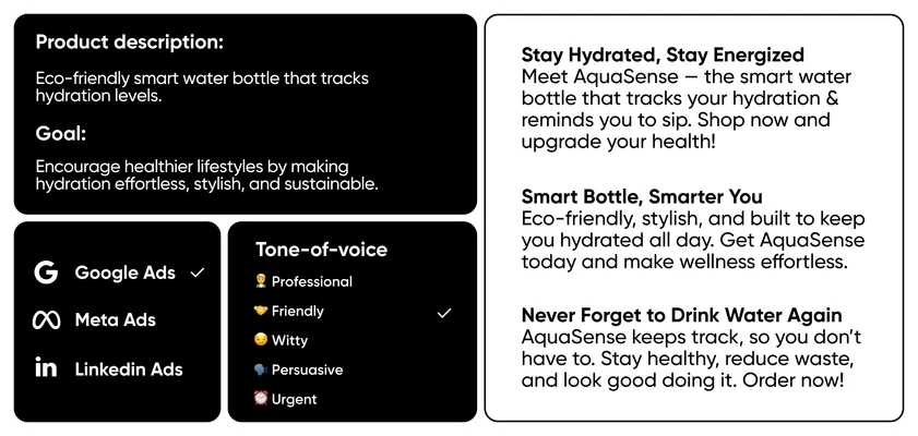 Simple ad copy generation with AI