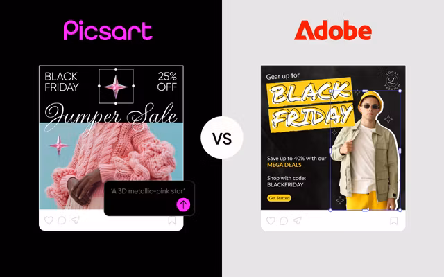 Picsart vs adobe express